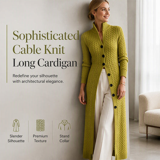 🧶 Long-Line Warmth, Flattering Texture | Women's Cable Knit Duster Cardigan ⚡ Free Shipping