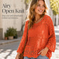🧶 Airy Crochet Texture, Relaxed Fit | Women's Hollow-Out Knit Sweater