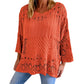 🧶 Airy Crochet Texture, Relaxed Fit | Women's Hollow-Out Knit Sweater