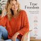 🧶 Airy Crochet Texture, Relaxed Fit | Women's Hollow-Out Knit Sweater