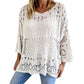 🧶 Airy Crochet Texture, Relaxed Fit | Women's Hollow-Out Knit Sweater