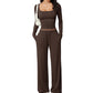 💫 Flattering Square Neck, Effortless Two-Piece Style | Women's Wide-Leg Set ⚡ Free Shipping