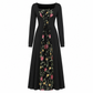 🌹 Corset Detail, Romantic Elegance | Women's Floral Embroidered Maxi Dress