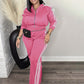 🏃 Sporty Stripes, Flattering Fit | Women's Zip-Up 2-Piece Tracksuit ⚡ Free Shipping
