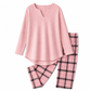 ☁️ Cozy Made Easy | Women's Relaxed Knit Top & Plaid Leggings 2-Piece Set