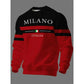 Milano Italia Style, Bold Contrast | Men's Striped Graphic Sweatshirt