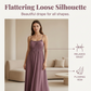 ✨ Adjustable Drawstring, Effortless Flowy Drape | Women's Spaghetti-Strap Maxi Dress