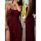 ✨ Adjustable Drawstring, Effortless Flowy Drape | Women's Spaghetti-Strap Maxi Dress