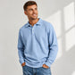 🧶 Textured Knit, Smarter Casual Style | Men's Waffle Collared Long-Sleeve Top