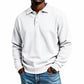 🧶 Textured Knit, Smarter Casual Style | Men's Waffle Collared Long-Sleeve Top