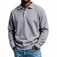 🧶 Textured Knit, Smarter Casual Style | Men's Waffle Collared Long-Sleeve Top