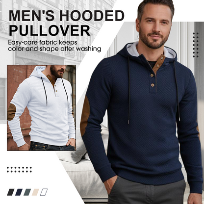 🧥 Vintage Detail, Relaxed Everyday Fit | Men's Hooded Button Pullover