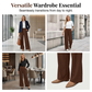 👖 Flattering Pleats, Flexible Waist | Women's High-Waist Wide-Leg Trousers