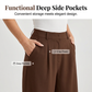 👖 Flattering Pleats, Flexible Waist | Women's High-Waist Wide-Leg Trousers