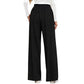 👖 Flattering Pleats, Flexible Waist | Women's High-Waist Wide-Leg Trousers
