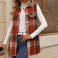🍂 Classic Plaid, Easy Layering | Women's Mid-Length Button Vest