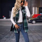 🍂 Classic Plaid, Easy Layering | Women's Mid-Length Button Vest