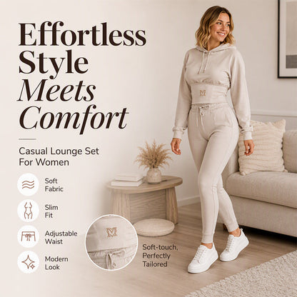 ✨ Cinched Waist, Easy Matching Style | Women's Hooded 2-Piece Set ⚡ Free Shipping