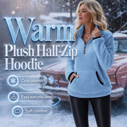 ☁️ Plush Warmth, Flexible Half-Zip Style | Women's Cozy Sweatshirt