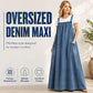 👗 Relaxed Denim, Freedom to Move | Women's Oversized Suspender Maxi Dress