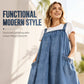 👗 Relaxed Denim, Freedom to Move | Women's Oversized Suspender Maxi Dress