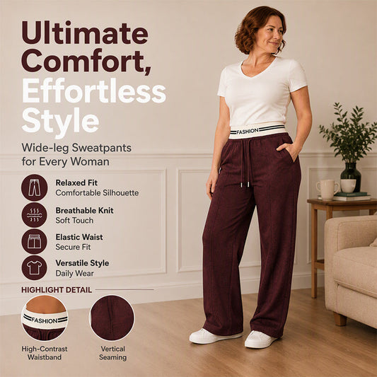 👖 Flattering High Waist, Relaxed Wide-Leg Fit | Women's Sweatpants