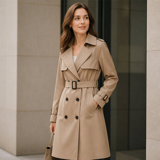 🧥 Smooth Drape, Polished Silhouette | Women's Mid-Length Trench Coat ⚡ Free Shipping