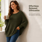 🧶 Flattering Drape, Textured Comfort | Women's Batwing Waffle Knit Sweater