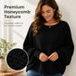 🧶 Flattering Drape, Textured Comfort | Women's Batwing Waffle Knit Sweater