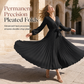 💃 Flattering V-Neck, Flowing Pleats | Women's High-Waist Pleated Maxi Dress