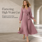 💃 Flattering V-Neck, Flowing Pleats | Women's High-Waist Pleated Maxi Dress