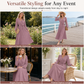 💃 Flattering V-Neck, Flowing Pleats | Women's High-Waist Pleated Maxi Dress