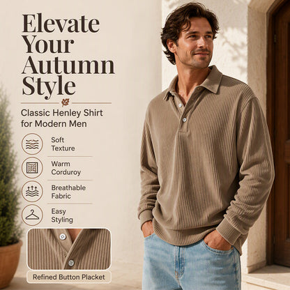 Men's Retro Corduroy Long Sleeve Top