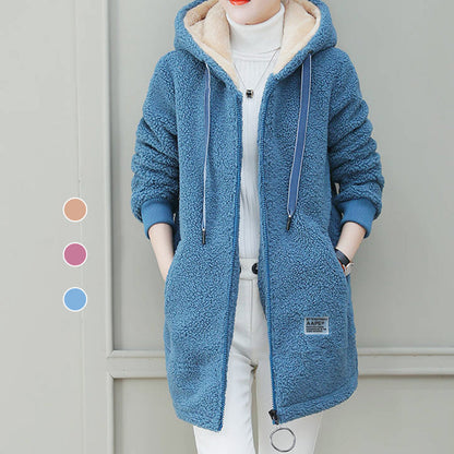 ☁️ Plush Warmth, Cozy Coverage | Women's Hooded Faux-Lamb Coat ⚡ Free Shipping