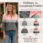 🎨 Bold Color-Block, Easy Half-Zip Style | Women's Relaxed Sweatshirt