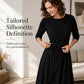 🧶 Ribbed Texture, Waist-Flattering Shape | Women's Tie-Waist A-Line Midi Dress