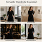 🧶 Ribbed Texture, Waist-Flattering Shape | Women's Tie-Waist A-Line Midi Dress