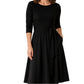 🧶 Ribbed Texture, Waist-Flattering Shape | Women's Tie-Waist A-Line Midi Dress