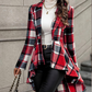 ✨ High-Low Hem, Waist-Flattering Shape | Women's Plaid Peplum Coat ⚡ Free Shipping