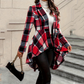 ✨ High-Low Hem, Waist-Flattering Shape | Women's Plaid Peplum Coat ⚡ Free Shipping