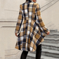 ✨ High-Low Hem, Waist-Flattering Shape | Women's Plaid Peplum Coat ⚡ Free Shipping