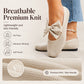 🎀 Square-Toe Style, Feminine Bow Detail | Women's Knit Flat Shoes