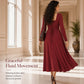 💃 Sculpted Square Neck, Flattering A-Line Shape | Women's Midi Dress