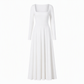 💃 Sculpted Square Neck, Flattering A-Line Shape | Women's Midi Dress