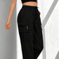 👖 More Pockets, Easy Movement | Women's Drawstring Straight-Leg Cargo Pants