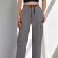 👖 More Pockets, Easy Movement | Women's Drawstring Straight-Leg Cargo Pants