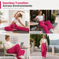 👖 Curved Seams, Flattering Wide-Leg Drape | Women's High-Waist Sweatpants