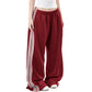 👖 Side Stripes, Leg-Lengthening Drape | Women's High-Waist Wide-Leg Sweatpants