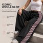 👖 Side Stripes, Leg-Lengthening Drape | Women's High-Waist Wide-Leg Sweatpants