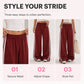 👖 Side Stripes, Leg-Lengthening Drape | Women's High-Waist Wide-Leg Sweatpants